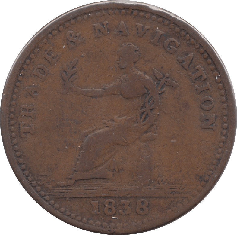 1838 TRADE AND NAVIGATION PENNY TOKEN - Token - Cambridgeshire Coins