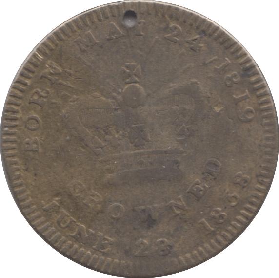 1838 VICTORIA CORONATION MEDALLION - MEDALLIONS - Cambridgeshire Coins