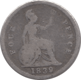 1839 FOURPENCE ( FAIR ) - Fourpence - Cambridgeshire Coins