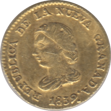 1839 GOLD ONE PESO COLOMBIA - Gold World Coins - Cambridgeshire Coins