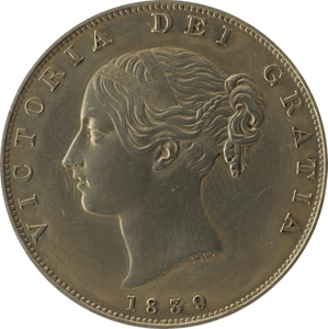 1839 HALFCROWN ( EF ) PLAIN EDGE PROOF WW RELIEF RATED R4 SCARCE - HALFCROWN - Cambridgeshire Coins