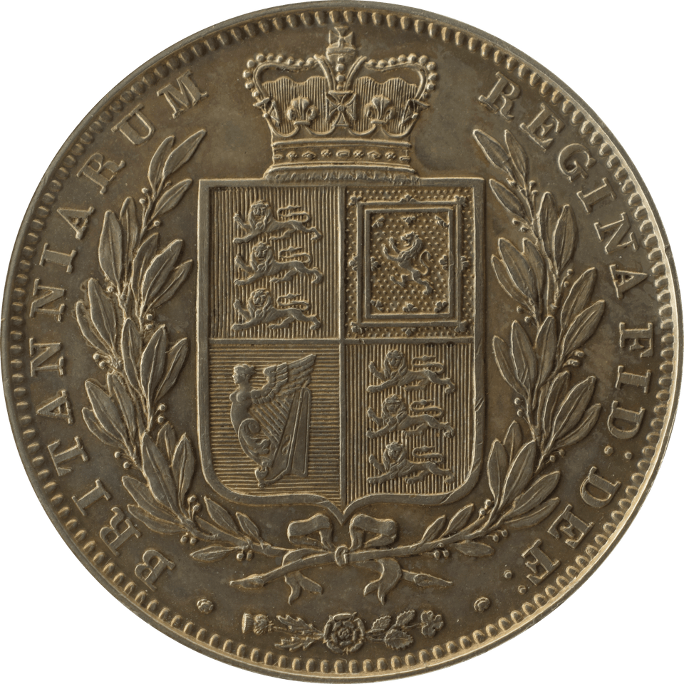 1839 HALFCROWN ( EF ) PLAIN EDGE PROOF WW RELIEF RATED R4 SCARCE - HALFCROWN - Cambridgeshire Coins