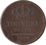 1839 ITALY 10 TORNESI - WORLD COINS - Cambridgeshire Coins