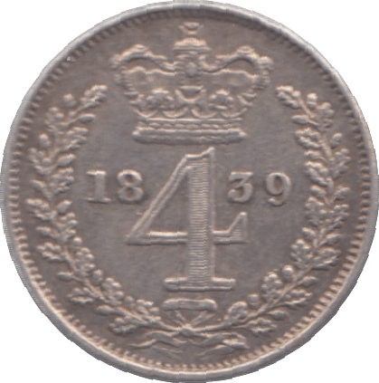 1839 MAUNDY FOURPENCE ( AUNC ) - Maundy Coins - Cambridgeshire Coins