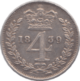 1839 MAUNDY FOURPENCE ( AUNC ) - Maundy Coins - Cambridgeshire Coins