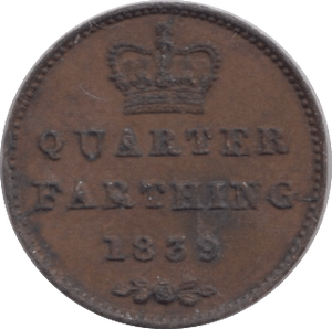 1839 QUARTER FARTHING ( AUNC ) - QUARTER FARTHING - Cambridgeshire Coins