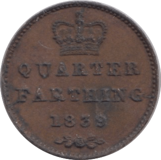 1839 QUARTER FARTHING ( AUNC ) - QUARTER FARTHING - Cambridgeshire Coins