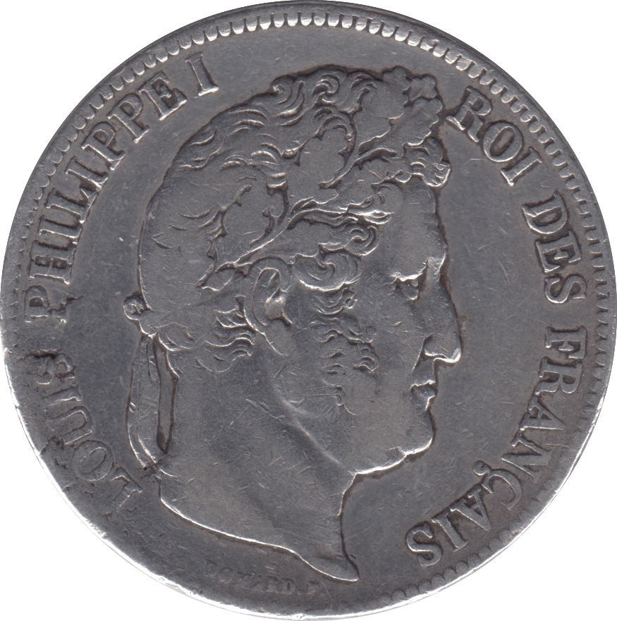 1839 SILVER 5 FRANCS FRANCE - SILVER WORLD COINS - Cambridgeshire Coins