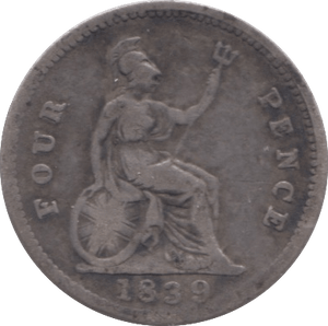 1839 SILVER FOURPENCE ( FINE ) 4 - Fourpence - Cambridgeshire Coins