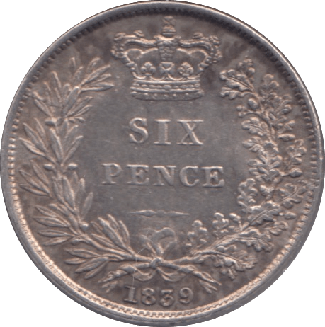 1839 SIXPENCE ( AUNC ) - Sixpence - Cambridgeshire Coins