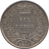 1839 SIXPENCE ( EF ) - Sixpence - Cambridgeshire Coins