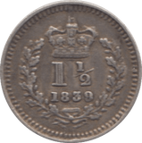 1839 THREE HALFPENCE ( VF ) - Cambridgeshire Coins