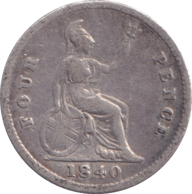 1840 FOURPENCE ( FINE ) - Fourpence - Cambridgeshire Coins