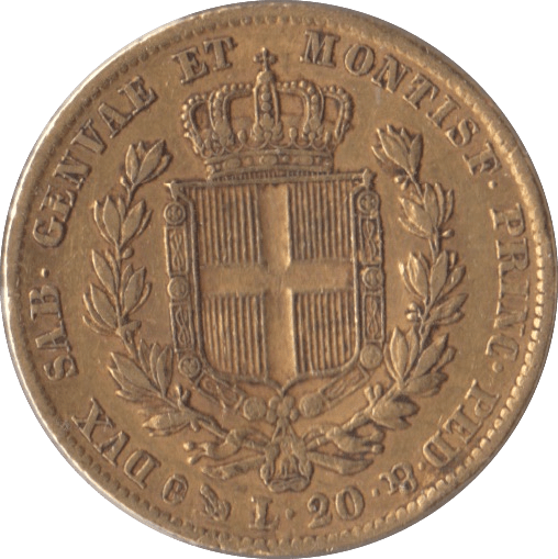 1840 GOLD 20 LIRA ITALY - Gold World Coins - Cambridgeshire Coins