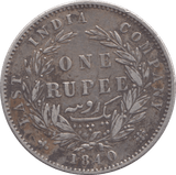 1840 INDIAN SILVER ONE RUPEE - SILVER WORLD COINS - Cambridgeshire Coins
