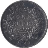 1840 INDIAN SILVER ONE RUPEE - SILVER WORLD COINS - Cambridgeshire Coins