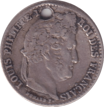 1840 SILVER 1/4 FRANCE - SILVER WORLD COINS - Cambridgeshire Coins