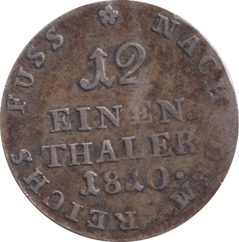 1840 SILVER THALER 1/12 GERMAN - SILVER WORLD COINS - Cambridgeshire Coins