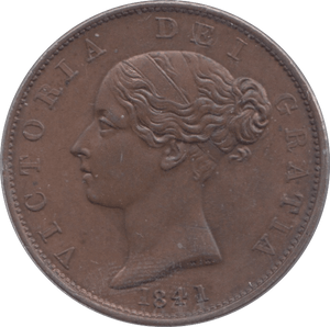 1841 HALFPENNY ( UNC ) - Halfpenny - Cambridgeshire Coins