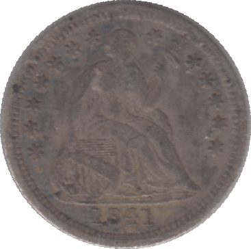 1841 SILVER HALF DIME USA - SILVER WORLD COINS - Cambridgeshire Coins