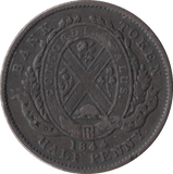 1842 CANADA HALF PENNY BANK TOKEN - PENNY TOKEN - Cambridgeshire Coins