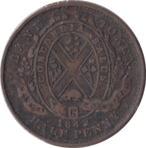 1842 HALFPENNY TOKEN BANK OF MONTREAL - HALFPENNY TOKEN - Cambridgeshire Coins