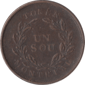 1842 MONTREAL AGRICULTURE & COMMERCE UN SOU TOKEN - OTHER TOKENS - Cambridgeshire Coins