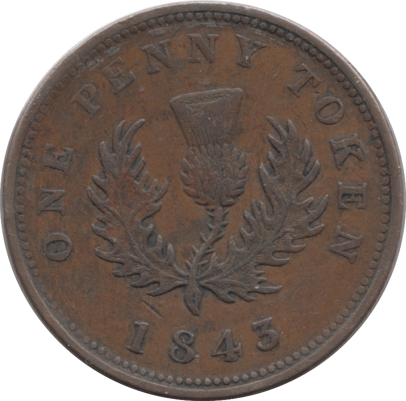 1843 CANADA ONE PENNY TOKEN NOVA SCOTIA - PENNY TOKEN - Cambridgeshire Coins