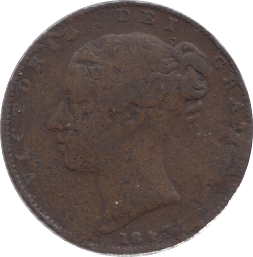 1843 FARTHING ( FINE ) - Farthing - Cambridgeshire Coins