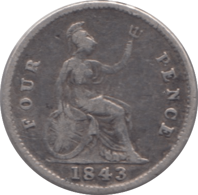 1843 FOURPENCE ( FAIR ) 3 - Fourpence - Cambridgeshire Coins