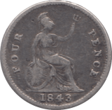 1843 FOURPENCE ( FAIR ) 3 - Fourpence - Cambridgeshire Coins
