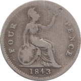 1843 FOURPENCE ( NF ) - Fourpence - Cambridgeshire Coins