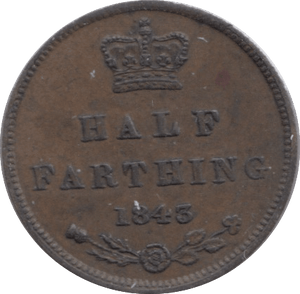 1843 HALF FARTHING ( AUNC ) - Farthing - Cambridgeshire Coins
