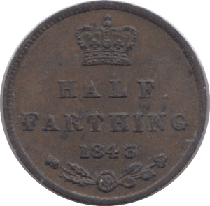 1843 HALF FARTHING ( EF ) 14 - Half Farthing - Cambridgeshire Coins