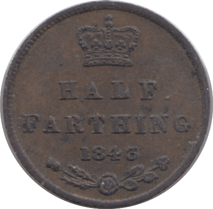 1843 HALF FARTHING ( EF ) 14 - Half Farthing - Cambridgeshire Coins