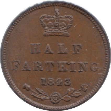 1843 HALF FARTHING ( EF ) 8 - Half Farthing - Cambridgeshire Coins