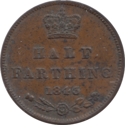 1843 HALF FARTHING ( EF ) 9 - Half Farthing - Cambridgeshire Coins