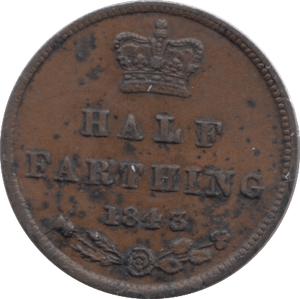 1843 HALF FARTHING ( EF ) - Farthing - Cambridgeshire Coins