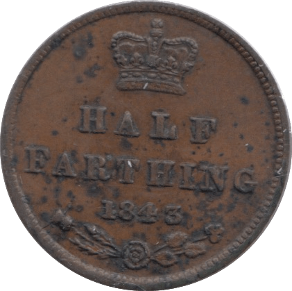 1843 HALF FARTHING ( EF ) - Farthing - Cambridgeshire Coins