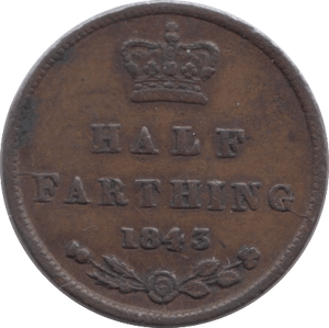 1843 HALF FARTHING ( FINE ) - Farthing - Cambridgeshire Coins