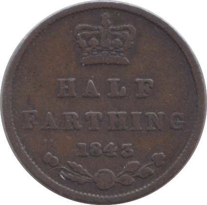 1843 HALF FARTHING ( FINE ) - Half Farthing - Cambridgeshire Coins