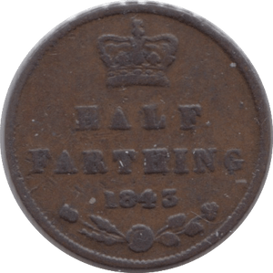 1843 HALF FARTHING ( GF ) 8 - Half Farthing - Cambridgeshire Coins