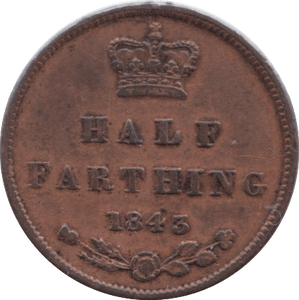 1843 HALF FARTHING ( GVF ) 7 - Half Farthing - Cambridgeshire Coins