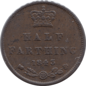 1843 HALF FARTHING ( GVF ) 8 - Half Farthing - Cambridgeshire Coins