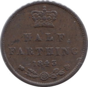 1843 HALF FARTHING ( GVF ) 8 - Half Farthing - Cambridgeshire Coins