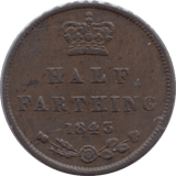 1843 HALF FARTHING ( GVF ) 8 - Half Farthing - Cambridgeshire Coins