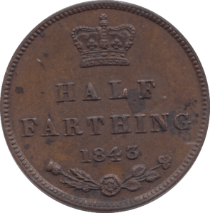 1843 HALF FARTHING ( UNC ) - Cambridgeshire Coins
