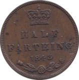 1843 HALF FARTHING ( UNC ) - Cambridgeshire Coins