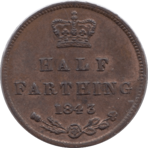 1843 HALF FARTHING ( UNC ) - Half Farthing - Cambridgeshire Coins