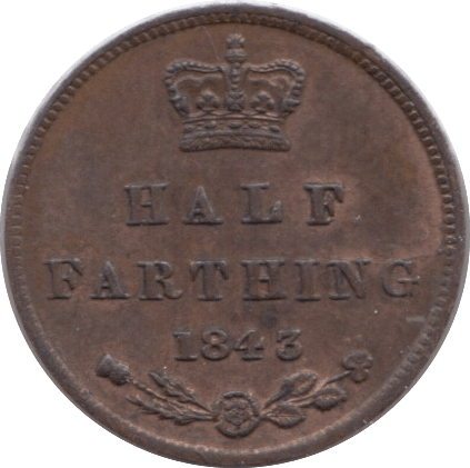 1843 HALF FARTHING ( UNC ) - Half Farthing - Cambridgeshire Coins